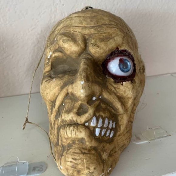 Styrofoam Zombie Head Halloween (Tabletop or Hanging) Decor 8"x8" - Picture 1 of 12